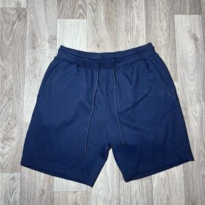 Polo Ralph Lauren Sleep Shorts Mens Large Navy Blue Waffle Knit Cotton Lounge